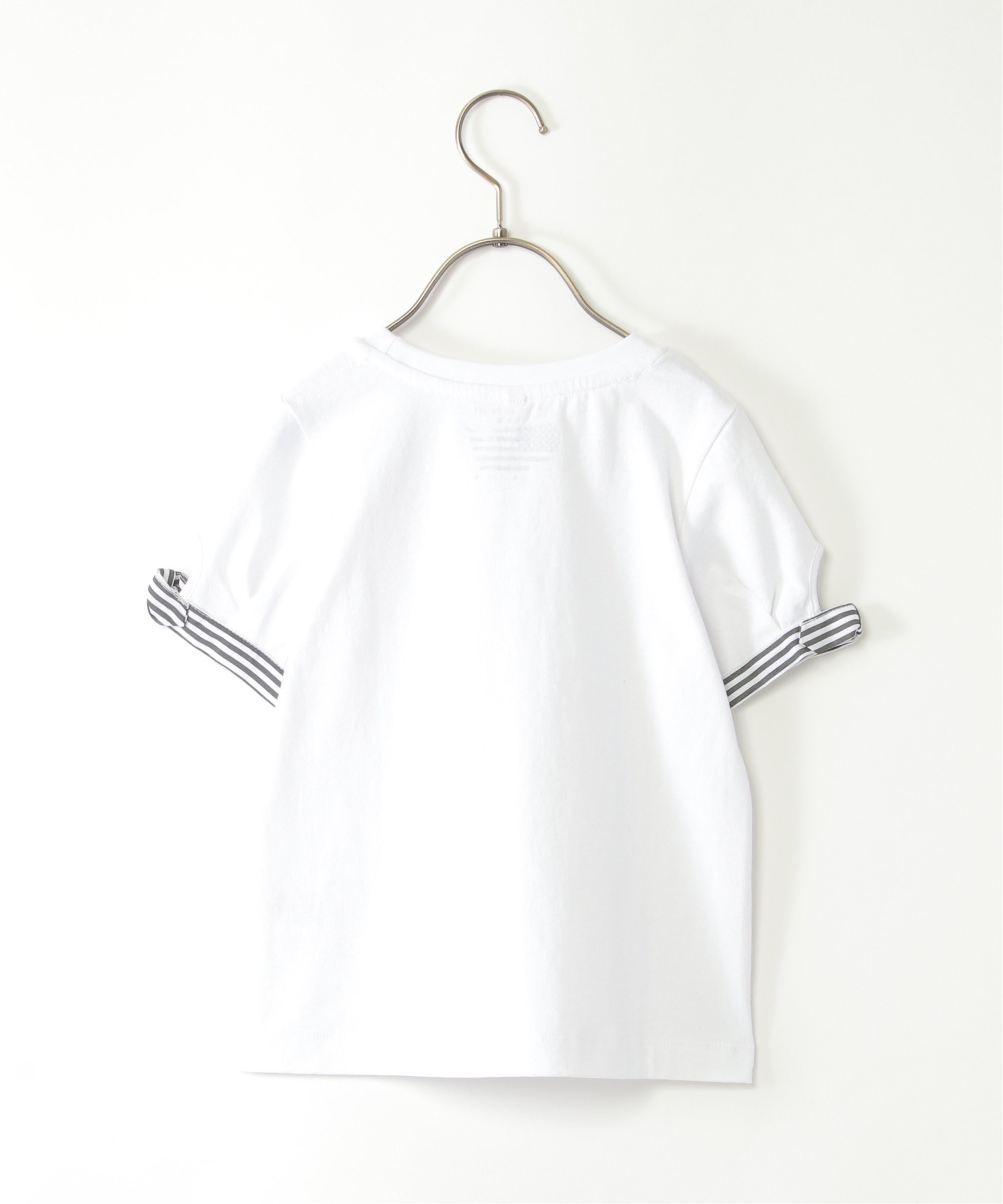 Футболка в полоску с ленточным рукавом (120–160 см) Ikka, off white — фото 3