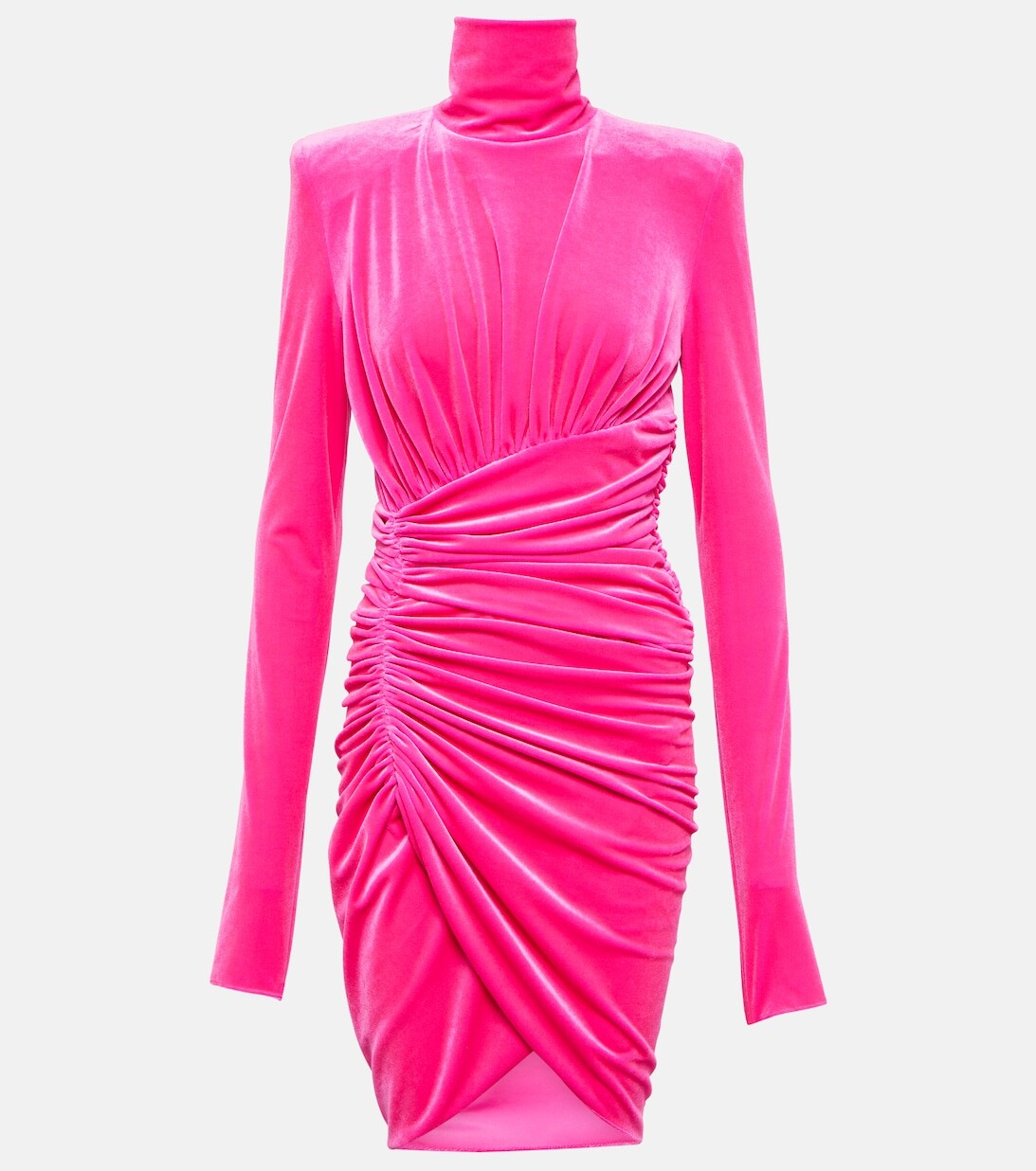 

Бархатное мини-платье с рюшами ALEXANDRE VAUTHIER, розовый