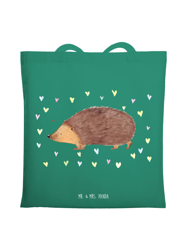 

Сумка через плечо с рисунком ежа и сердечек, без слов, мятно-зеленого цвета Mr. & Mrs. Panda