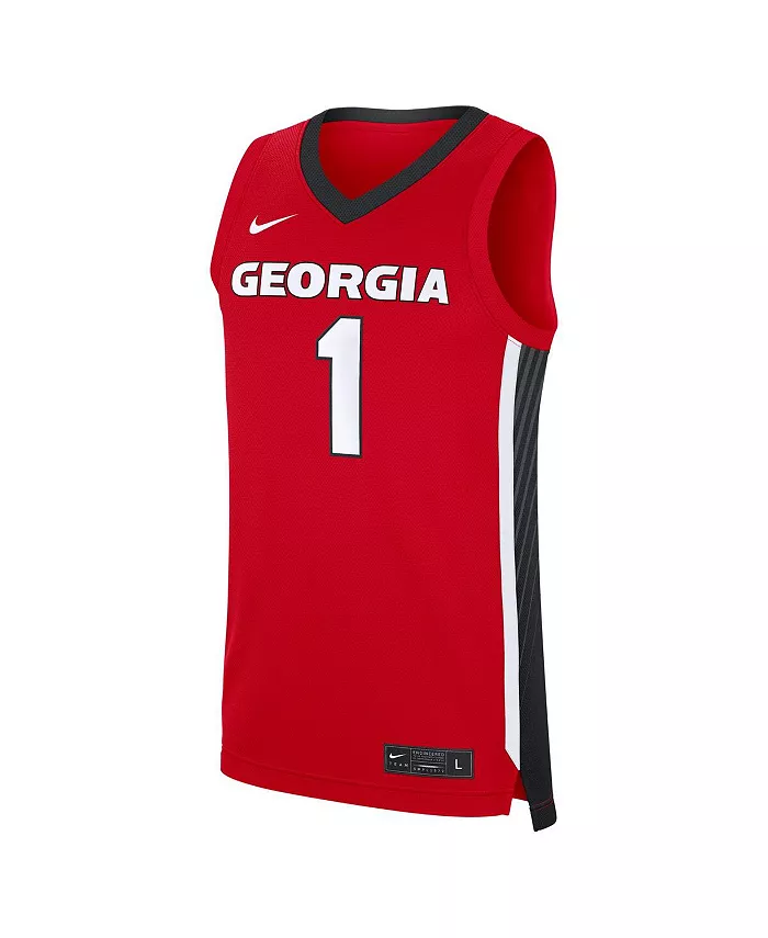 Мужская реплика дорожной футболки Georgia Bulldogs №1 красного цвета Nike — фото 2