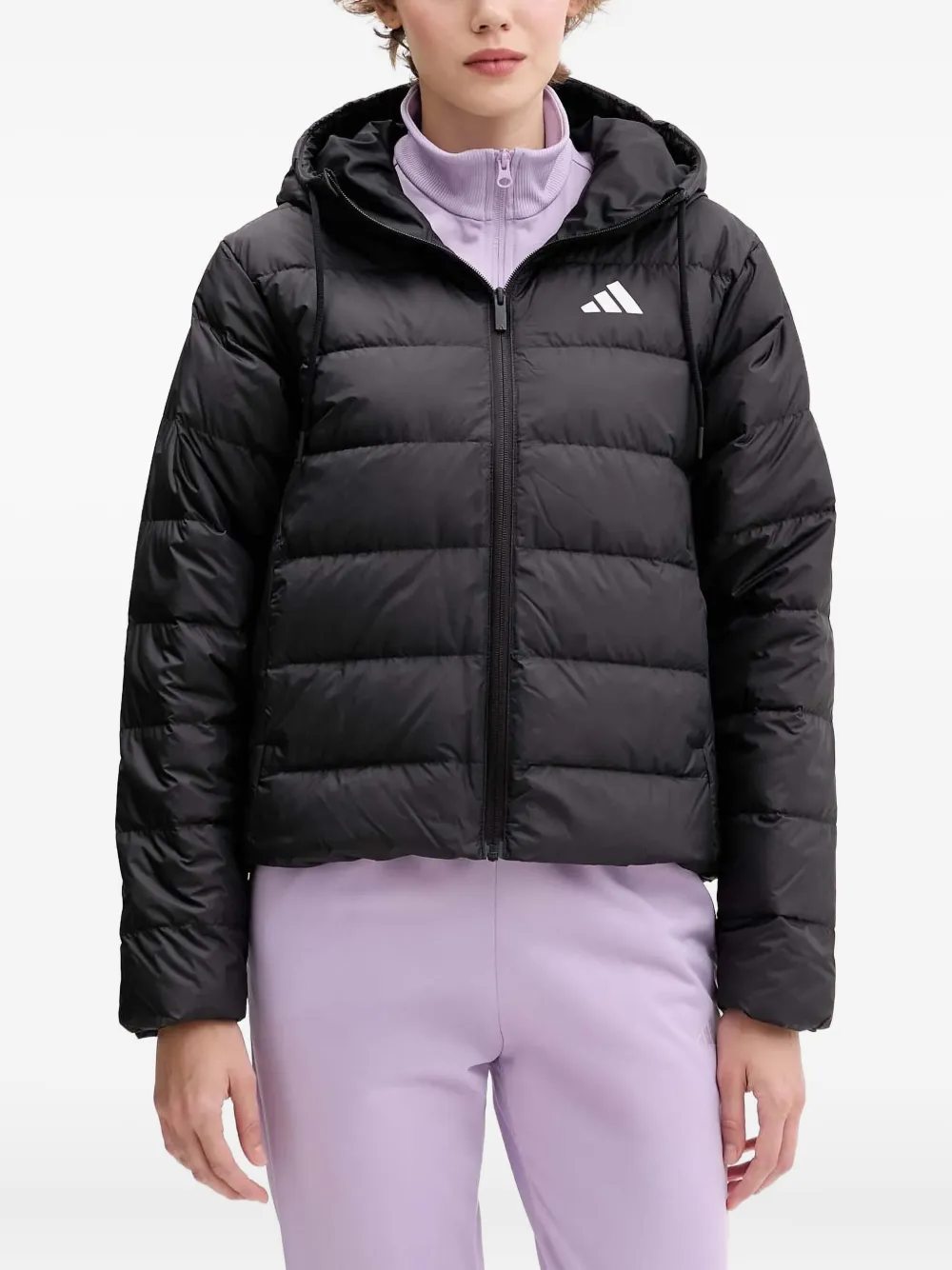 

Куртка с капюшоном и логотипом Adidas, черный