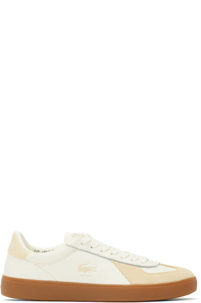 

Кроссовки Baseshot Pro из кожи цвета Off-White и бежевого цвета Lacoste