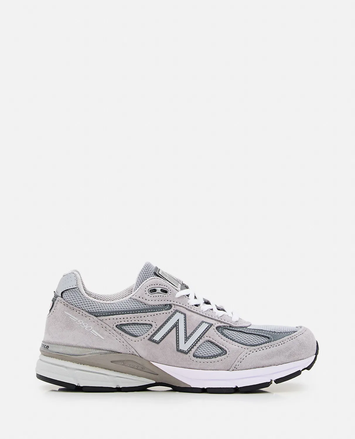 New Balance 990 Серые кожаные и сетчатые кроссовки