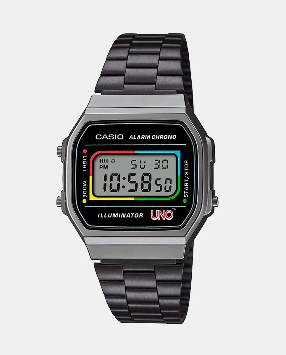 

Винтажные мужские часы UNO Collaboration A168WEUC-1AER, черные стальные Casio