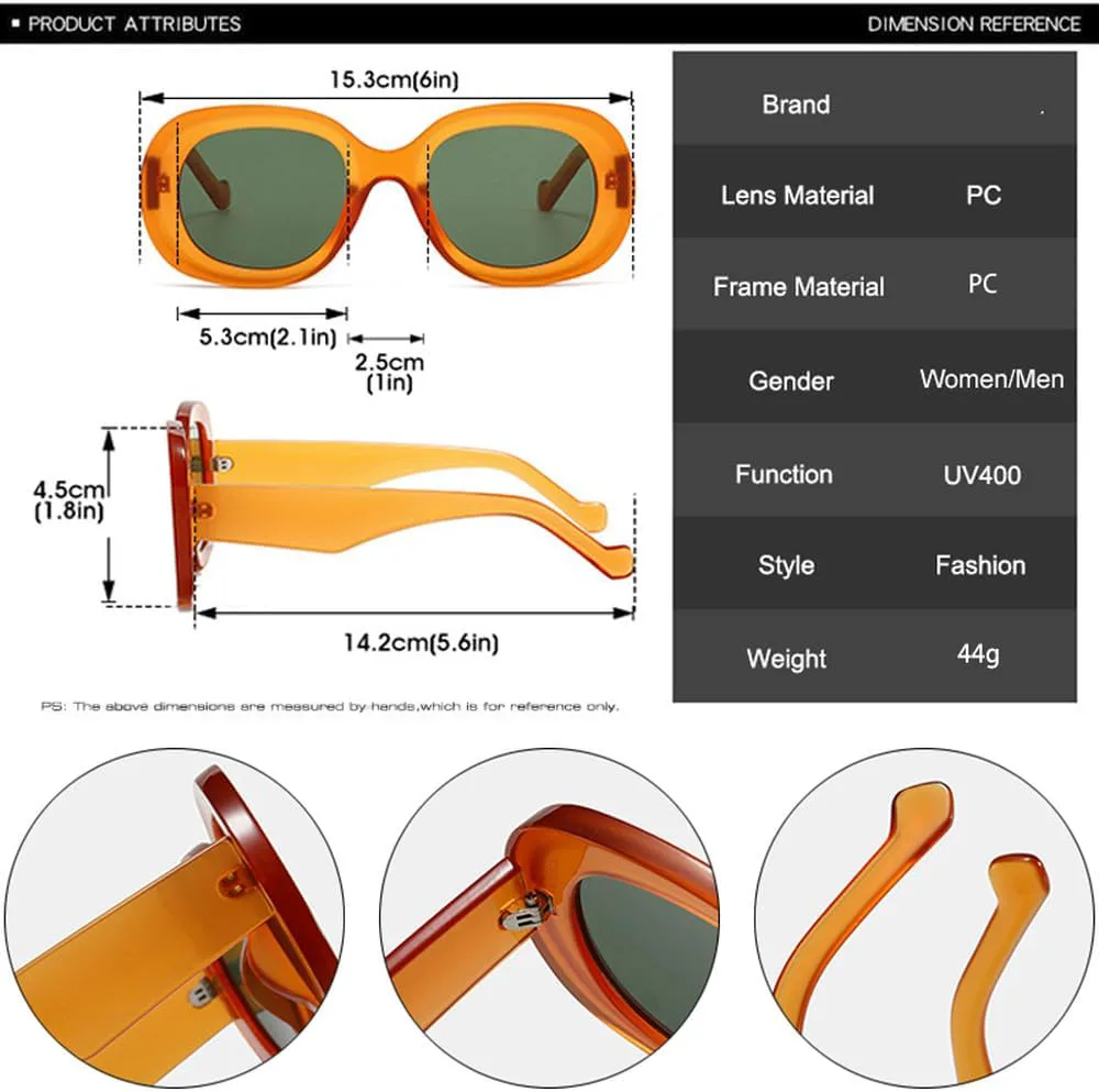

Модные солнцезащитные очки большого овального размера для женщин, в стиле ретро, ​​для мужчин, в стиле панк HVTVTLA, Brown Gray