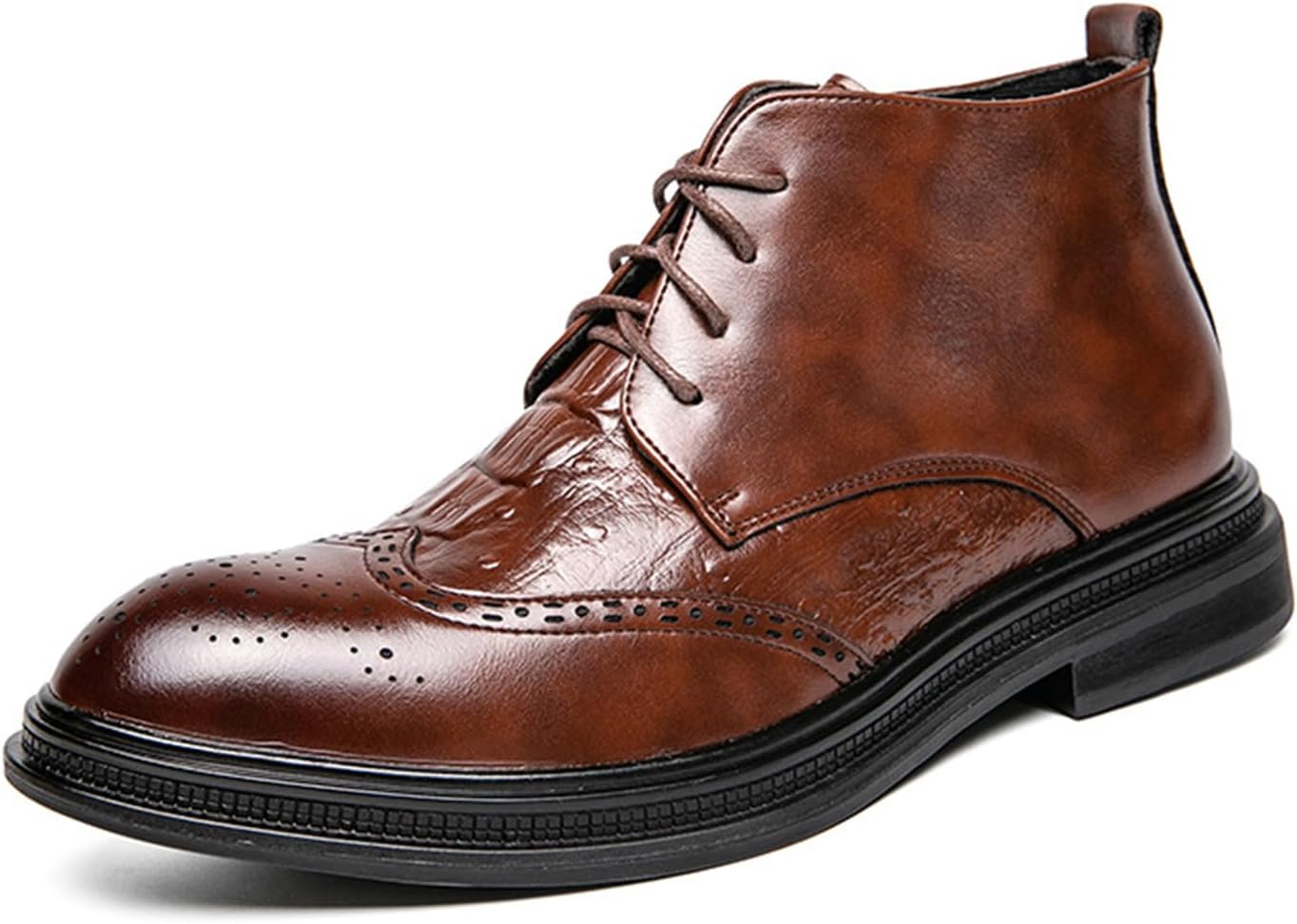 

Черные мужские броги-оксфорды с крыльями, заостренный носок, ботинки, классические шнуровки, современные высокие дерби-оксфорды, винтажные деловые повседневные туфли с молнией Ksedt