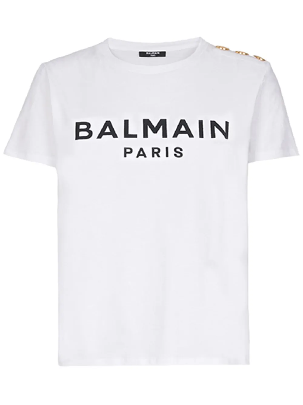 

Футболка с логотипом и пуговицами BALMAIN, белый
