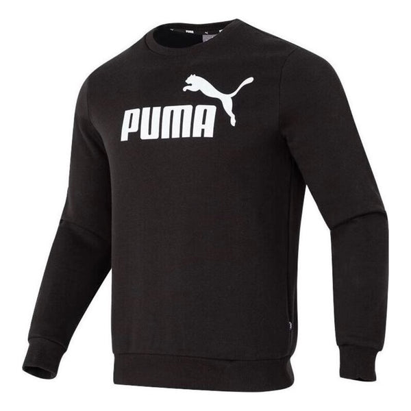 

Свитер letter print fleece pullover sweatshirt 'black white' Puma, черный