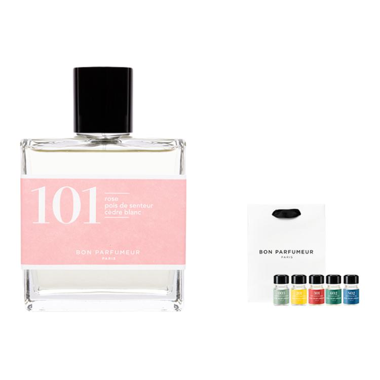 Парфюмерная вода Bon Parfumeur 101 Rose, Pois de Senteur, Cèdre Blanc и подарок, 30 мл+2,5 мл*3 — фото 3