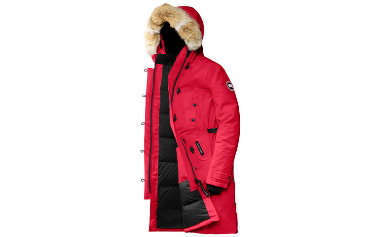 

Женский пуховик Canada Goose, красный