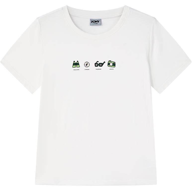 

Pony Обычная футболка женская белая, Белый, Pony Обычная футболка женская белая