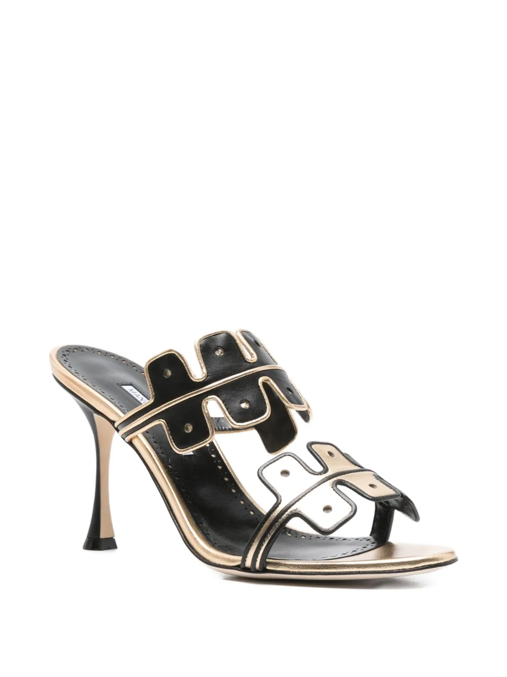 Сандалии из кожи Aplinanu 90 мм Manolo Blahnik, золотой — фото 2