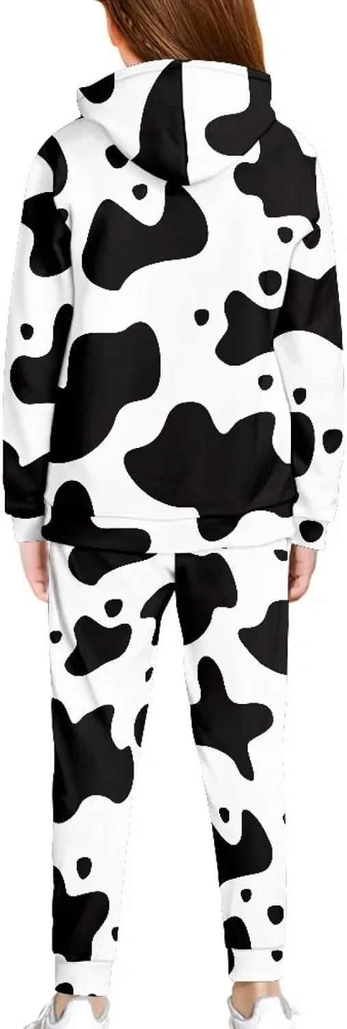 Детский спортивный костюм с капюшоном doginthehole, 2 предмета, Cow Print — фото 3