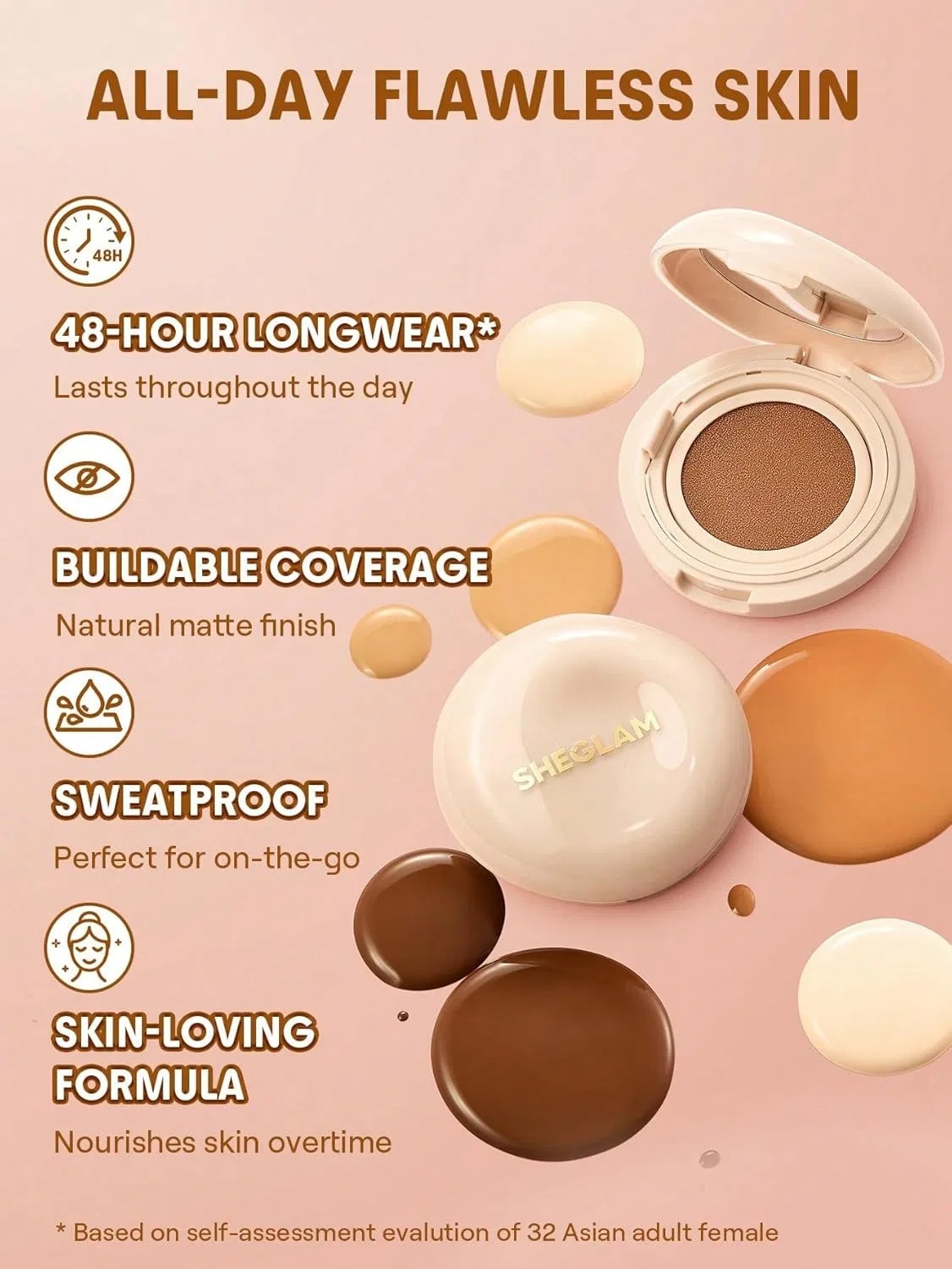 Тональная основа Lock & Go Long-Lasting Sheglam матовая водостойкая Fair — фото 2