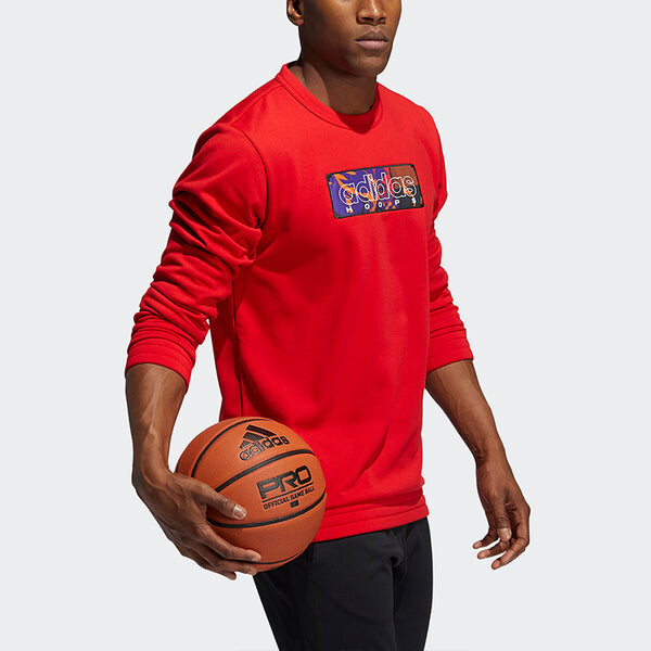 Толстовка adidas Mic Gfx Crew New Year's Edition Basketball Sports Fleece Lined Round Neck Pullover Red, красный — фото 4