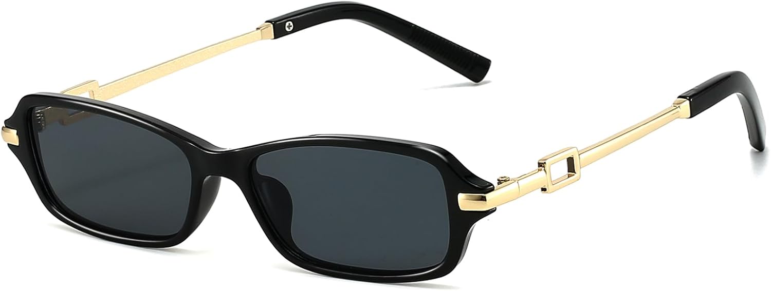 

Солнцезащитные очки в стиле ретро прямоугольной формы для женщин и мужчин, модные солнцезащитные очки в стиле 90-х, маленькие квадратные солнцезащитные очки, дизайнерские солнцезащитные очки 2025 года Breaksun, Black/Grey