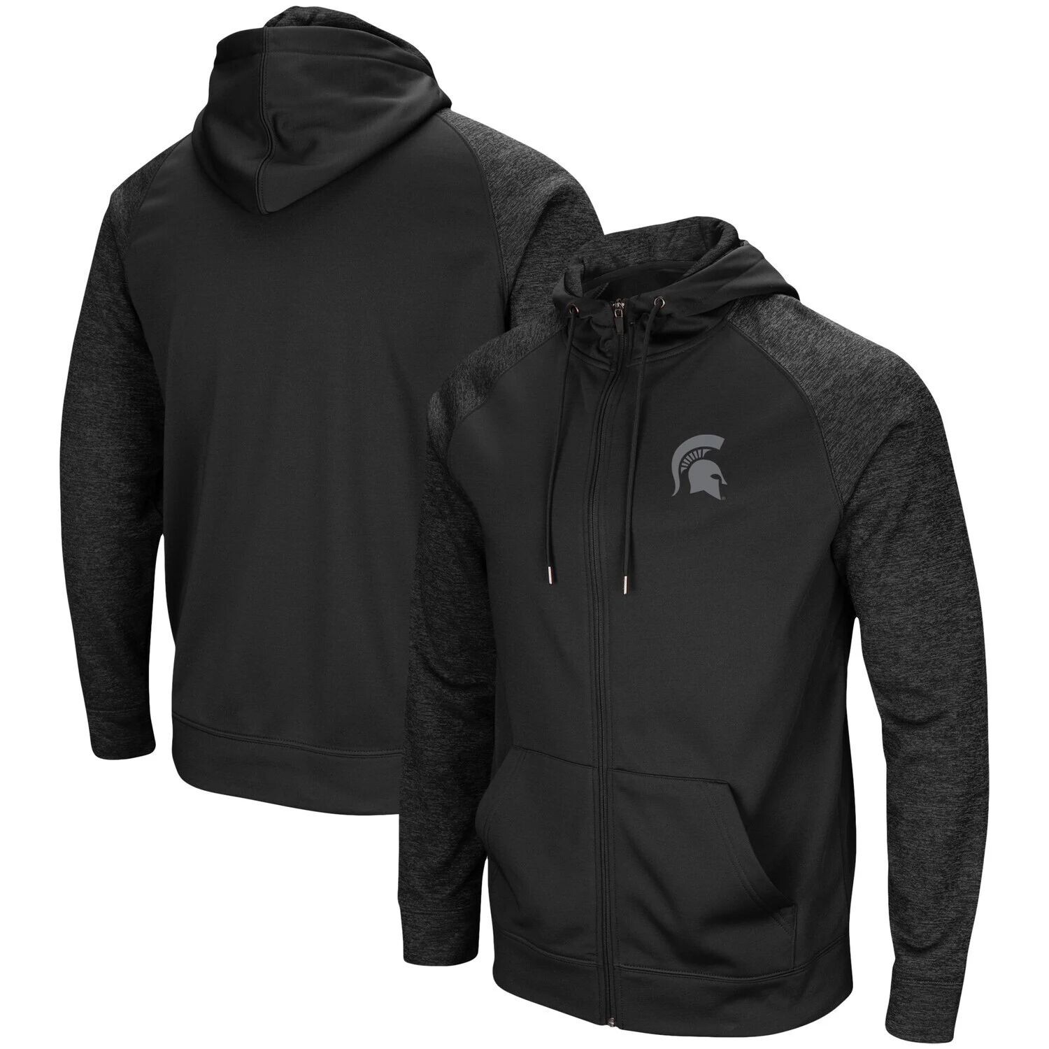 

Мужская черная худи с молнией во всю длину реглан Michigan State Spartans Blackout 3.0 в тон Colosseum, Черный, Мужская черная худи с молнией во всю длину реглан Michigan State Spartans Blackout 3.0 в тон Colosseum