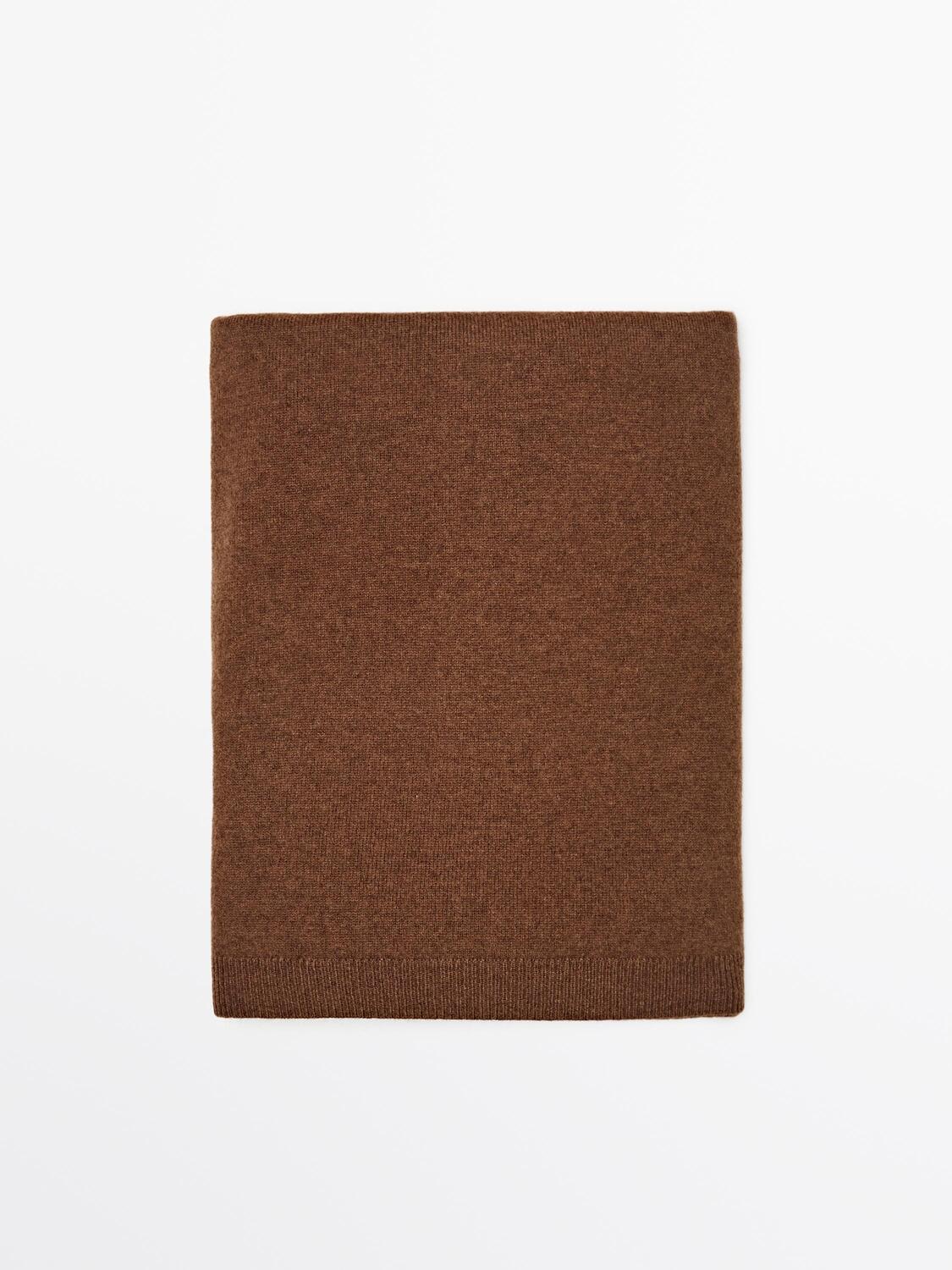 

Тонкий шарф из смесовой шерсти Massimo Dutti, brown