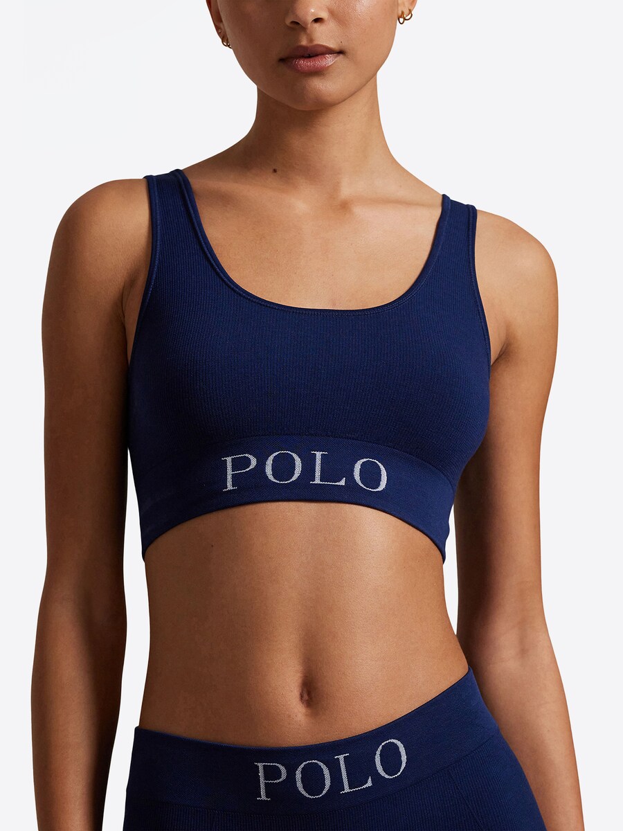 Бюстгальтер-бралетт Polo Ralph Lauren Ribbed Seamless, темно-синий — фото 2