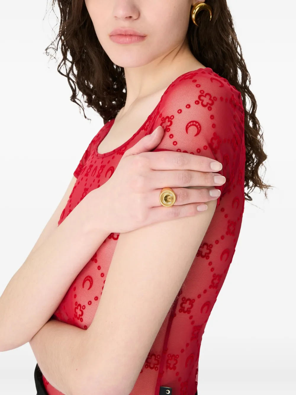 

Перстень-печатка с пуговицей Marine Serre, золотистый