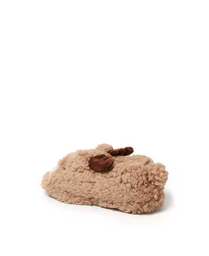 Тапочки с изображением животных Emery Critter с закрытой спинкой для девочек Dearfoams, коричневый — фото 2