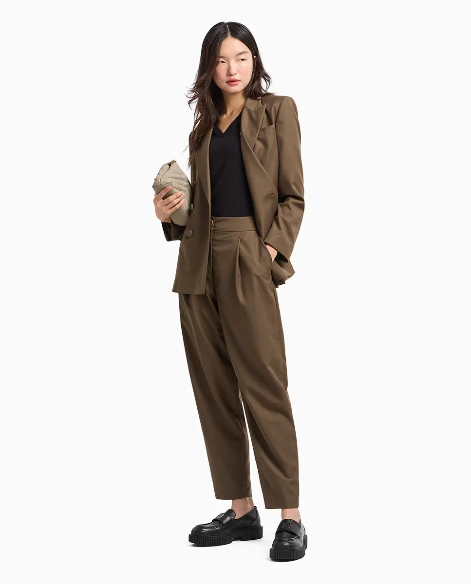 

Женские брюки-сигареты со складками Armani Exchange, цвет Kaki