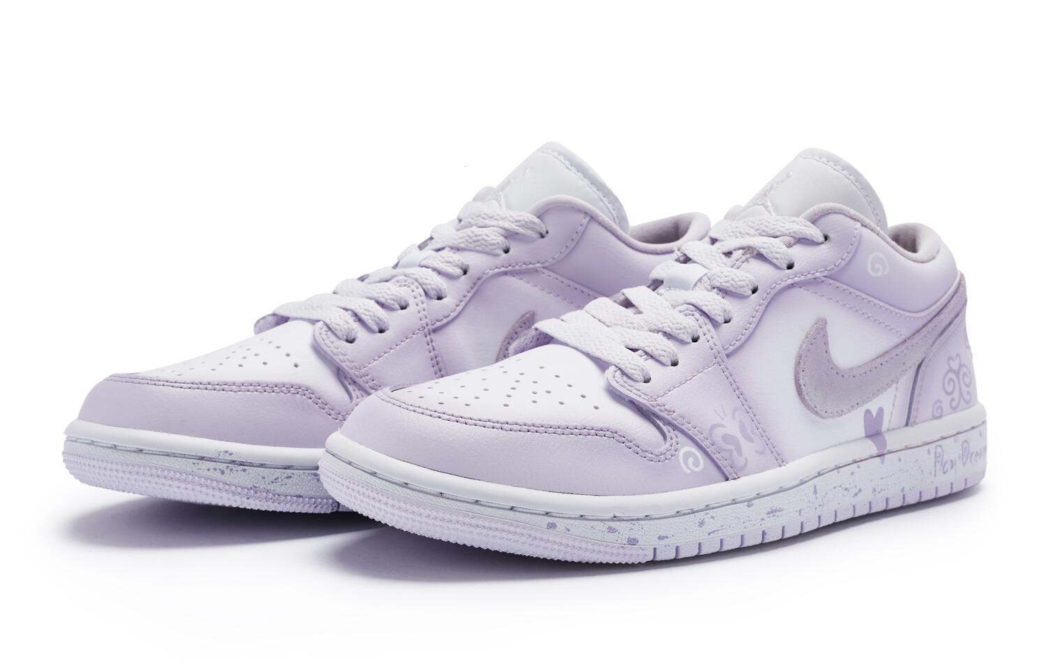Кроссовки Air JORDAN 1 Vintage Basketball Shoes Women's Low-Top White Purple — фото 3