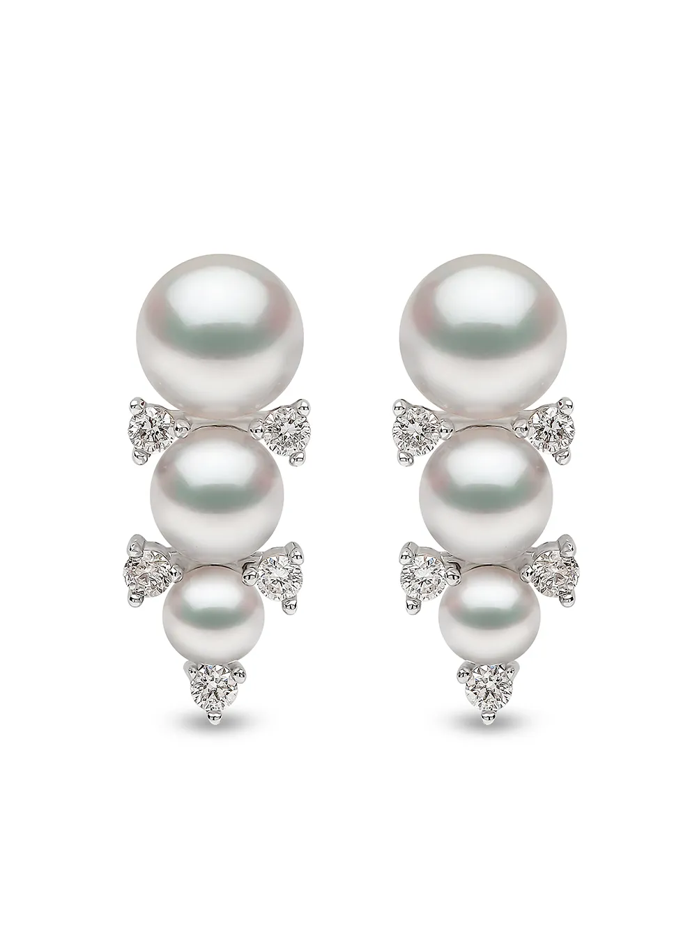 

Серьги Sleek из белого золота с жемчугом и бриллиантами Yoko London, серебяный