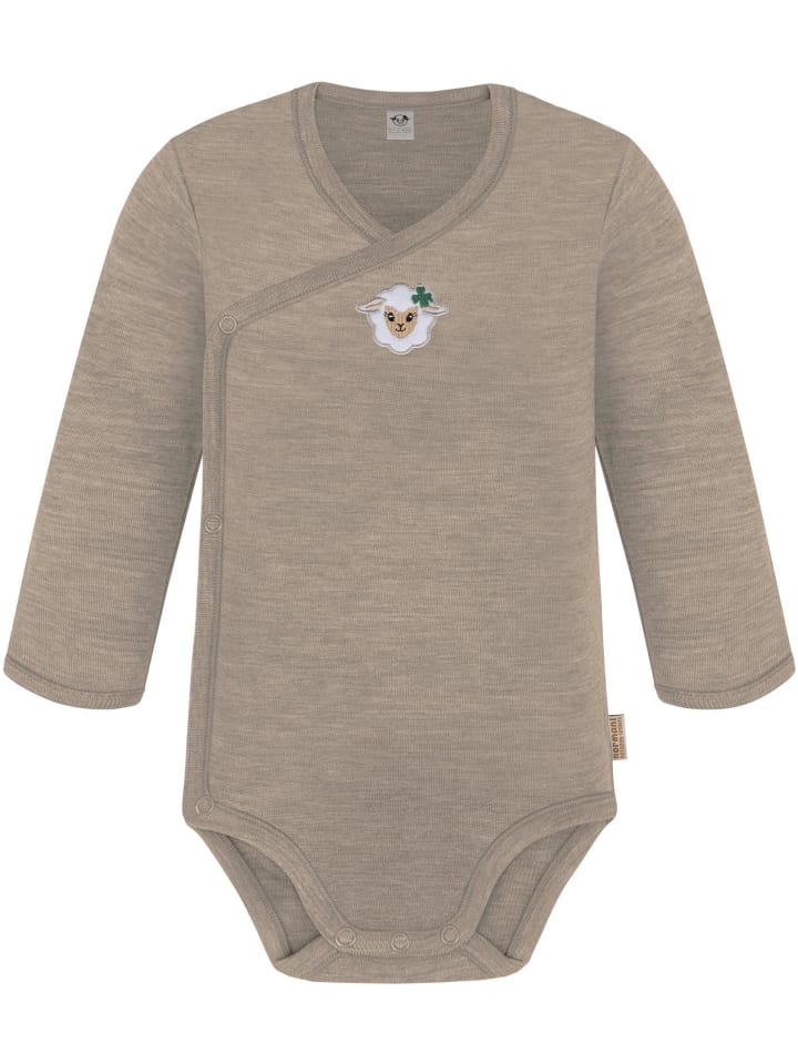 

Normani Outdoor Sports Детский боди-шарф из мериносовой шерсти с длинными рукавами "Kitaia" бежевого цвета