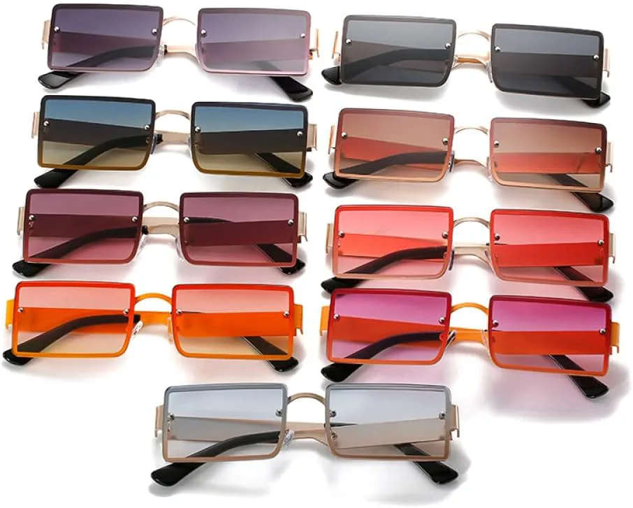 

Солнцезащитные очки прямоугольной оправы для женщин и мужчин, градиентные солнцезащитные очки, женские очки с защитой от УФ-излучения UV400 LANGSER, Orange Purple