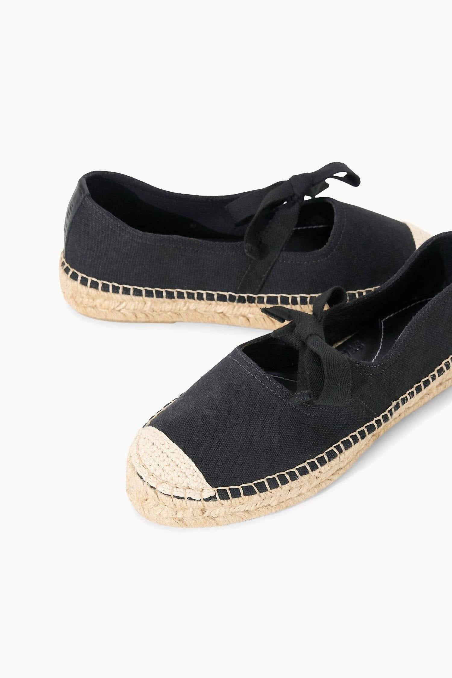 Женские мюли Calla Espadrille Mary Jane на платформе черные STAUD — фото 4