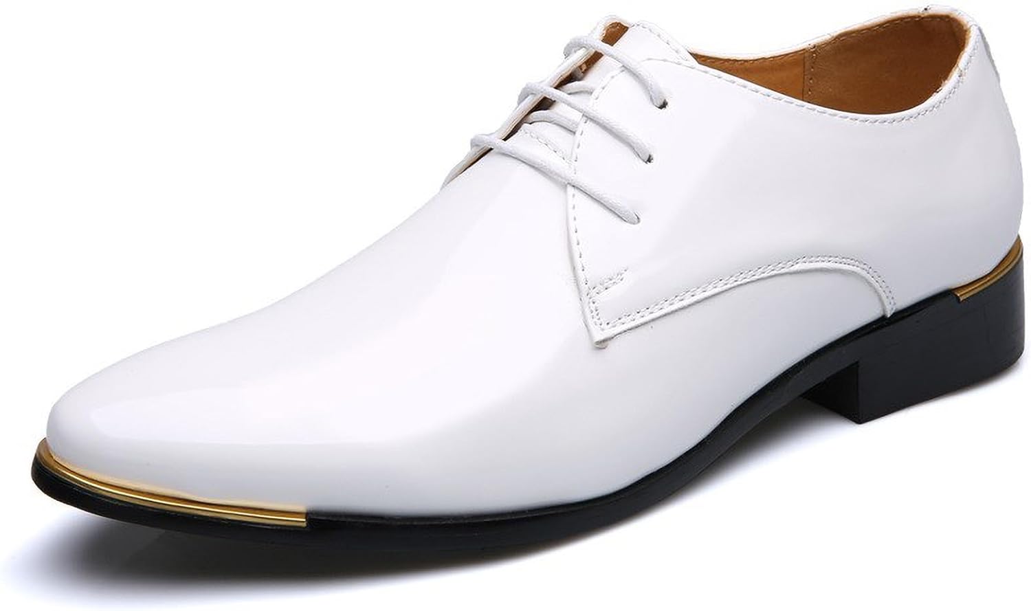 

Мужские лаковые лоферы с монетником, классический заостренный носок, шнуровка, туфли смокинг для повседневной, деловой, свадебной и официальной одежды Azagneem, белый