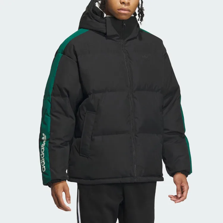 Adidas Originals Пуховик мужской лесной зеленый/черный — фото 3