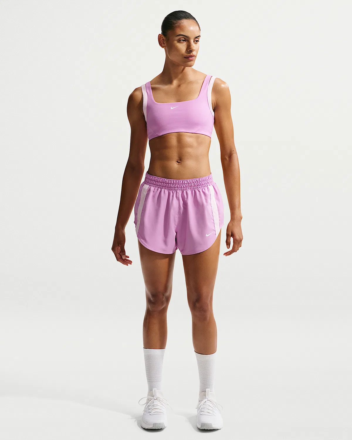 Женский спортивный бюстгальтер Nike One с легкой поддержкой, Light Magenta/Pink Foam/White — фото 4