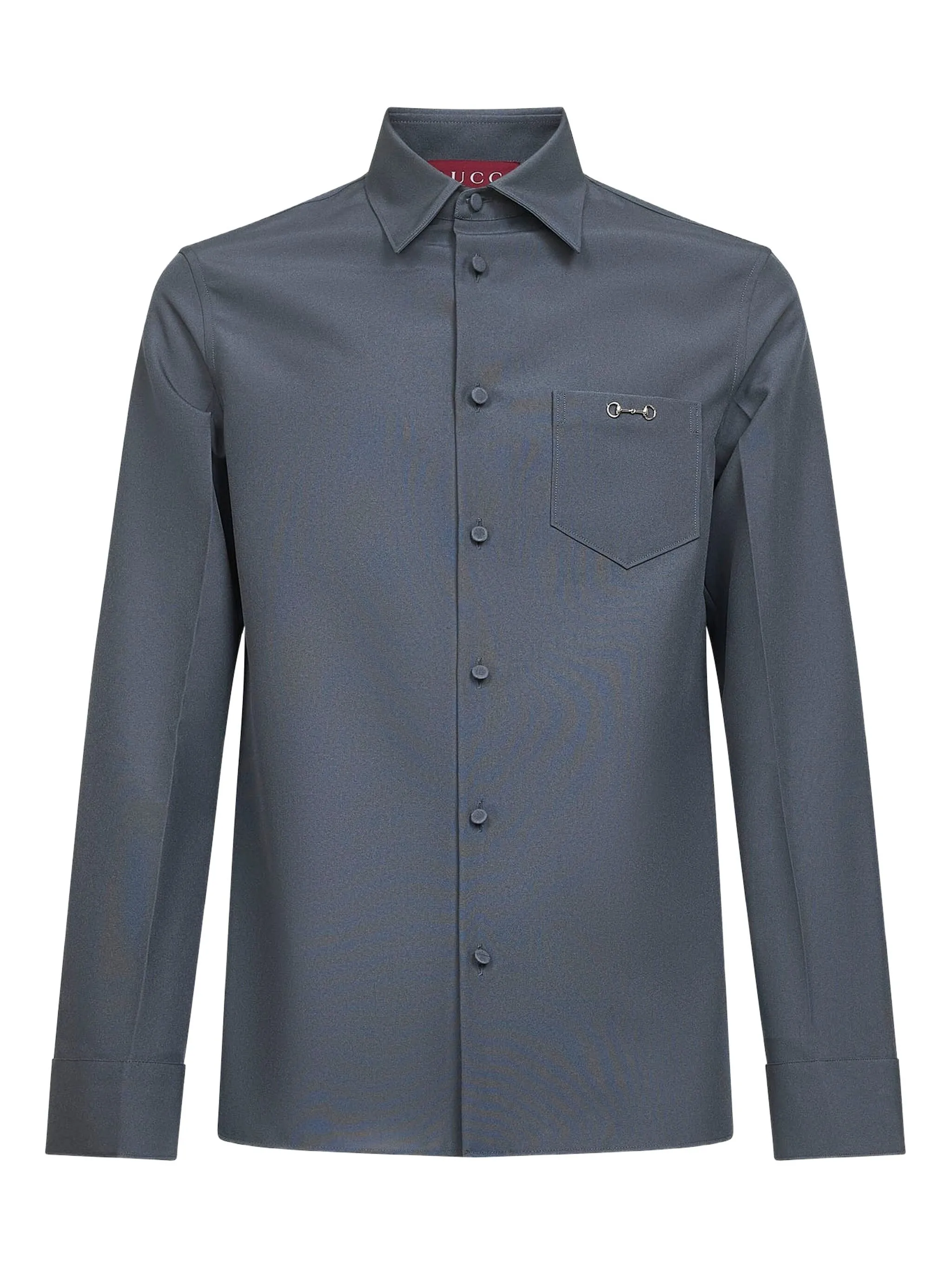 

Рубашка с пряжкой Horsebit Gucci, серый