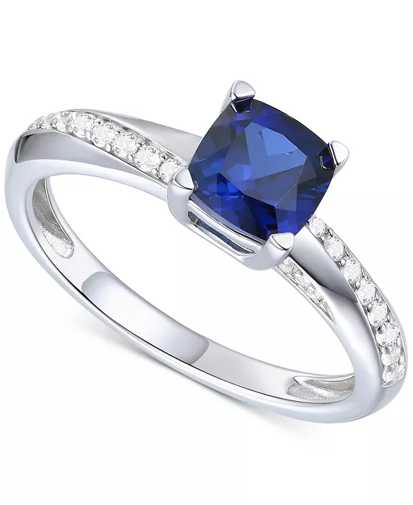 

Аметист (3/4 карата tw) и выращенный в лаборатории белый сапфир (1/6 карата tw) в покрытом 14-каратным золотом стерлинговом серебре (также доступны с другими драгоценными камнями) Macy'S, sapphire