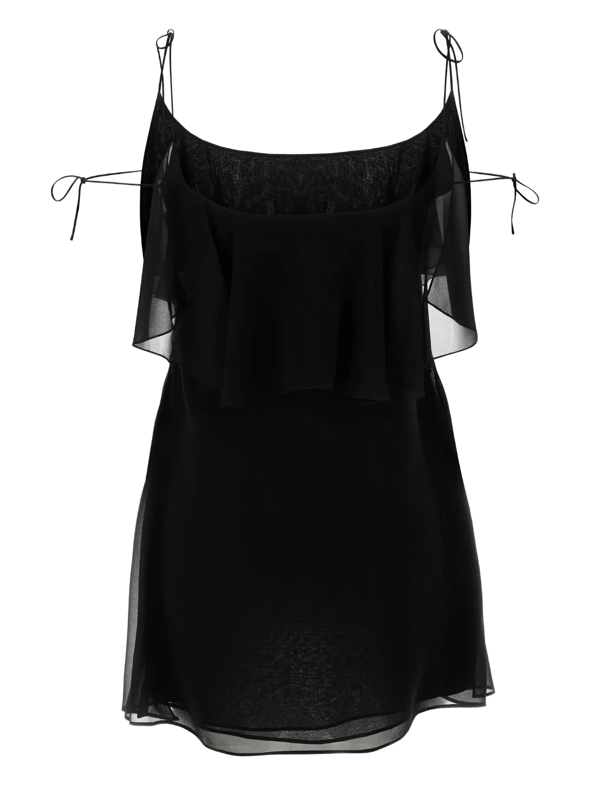 

Платье с оборками Saint Laurent, черный