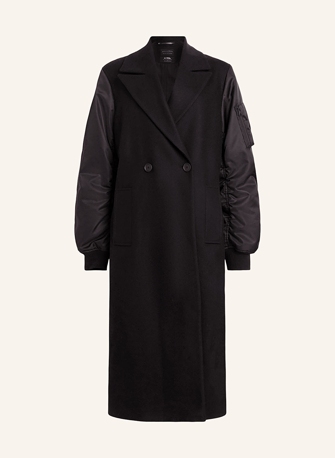 

Пальто Paulah из смеси материалов Allsaints, черный