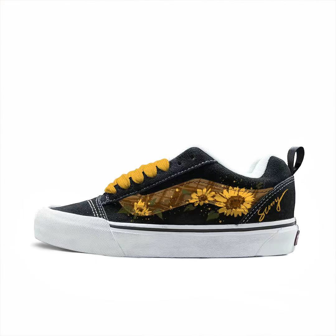

Vans Knu Skool устойчивые к истиранию низкие скейтбордские кроссовки унисекс желтый подсолнух, цвет Sunflower
