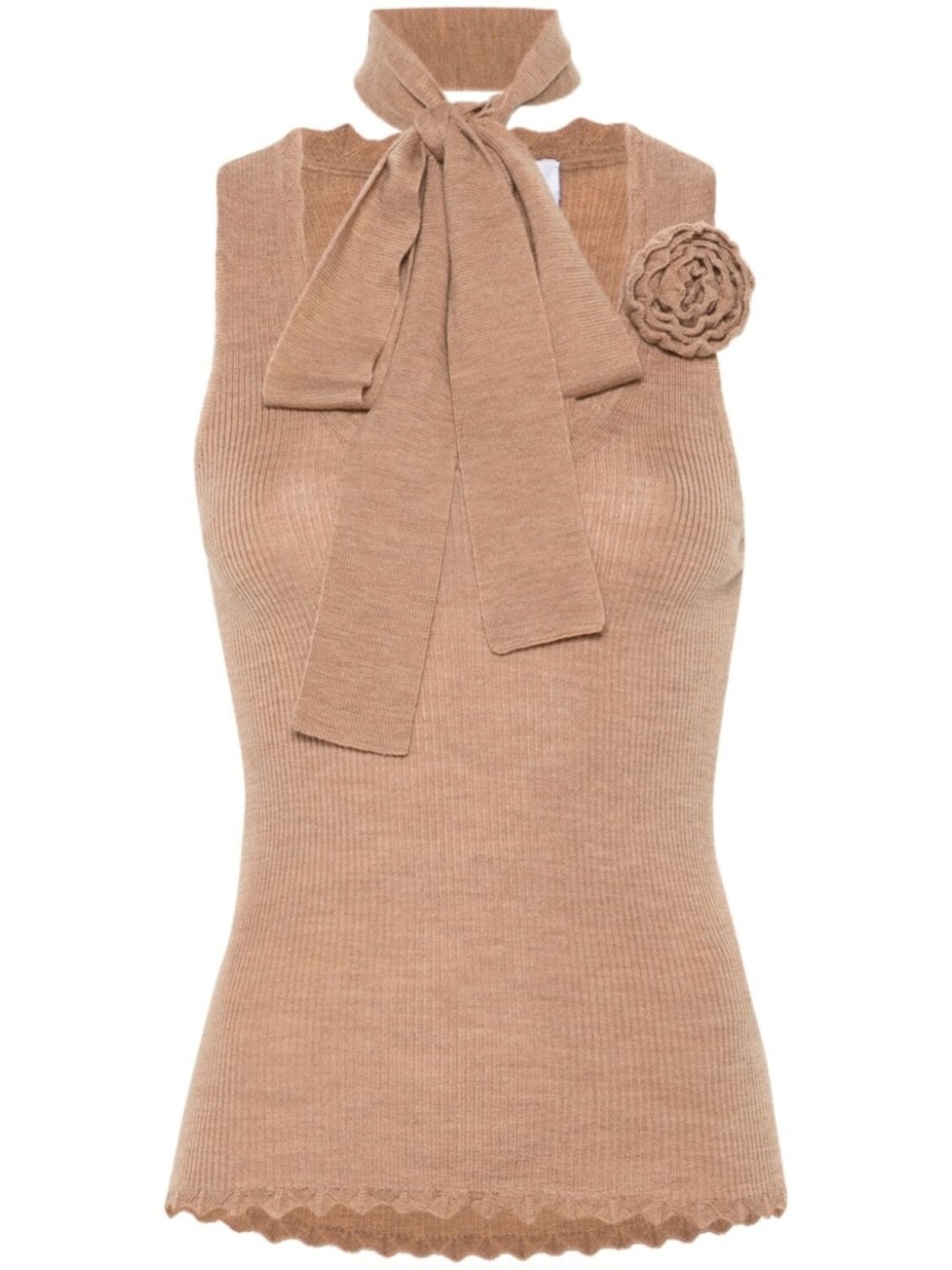

Blumarine трикотажный топ с брошью, нейтральный цвет