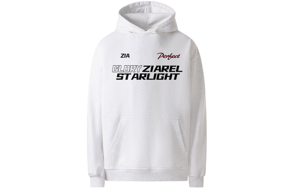 

Толстовка Unisex Hooded Moderate Heavyweight ZIAREL, белый heather серый