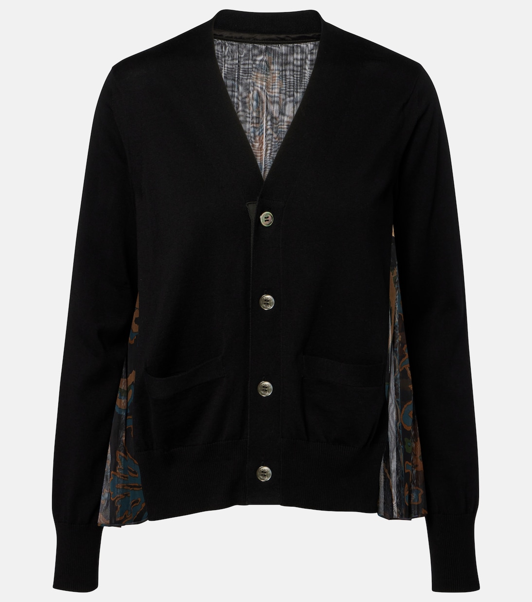 

Кардиган из хлопкового тюля Sacai, Black X Navy