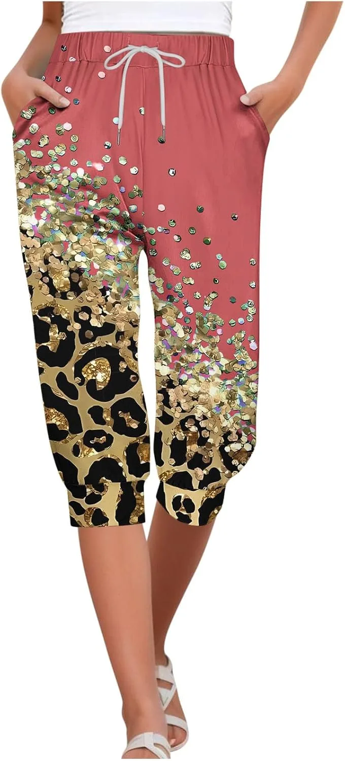 

Женские капри-джоггеры с леопардовым принтом и карманами Zzalalana