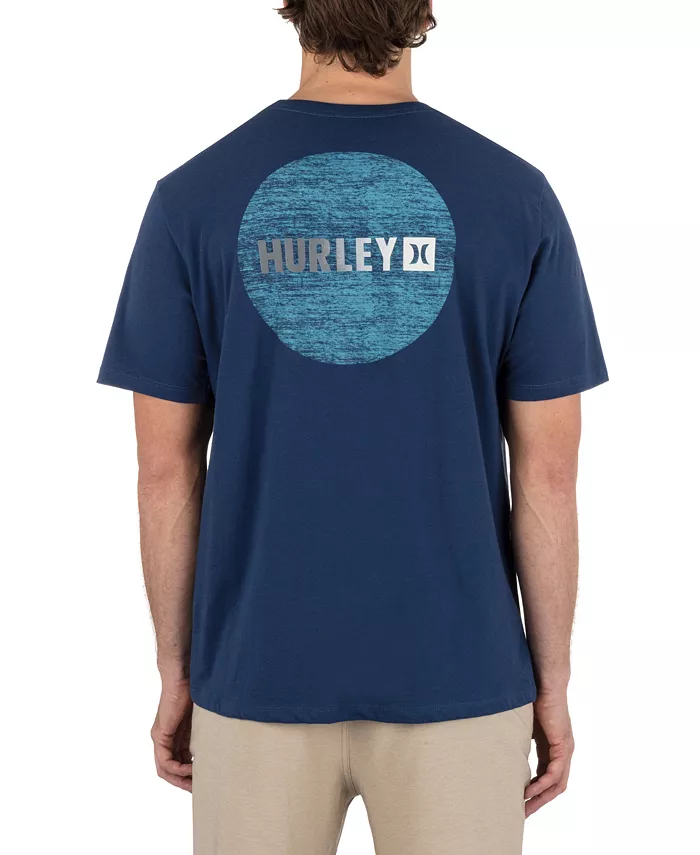 

Мужская футболка с круглым градиентом с коротким рукавом Circle Gradient Hurley, синий
