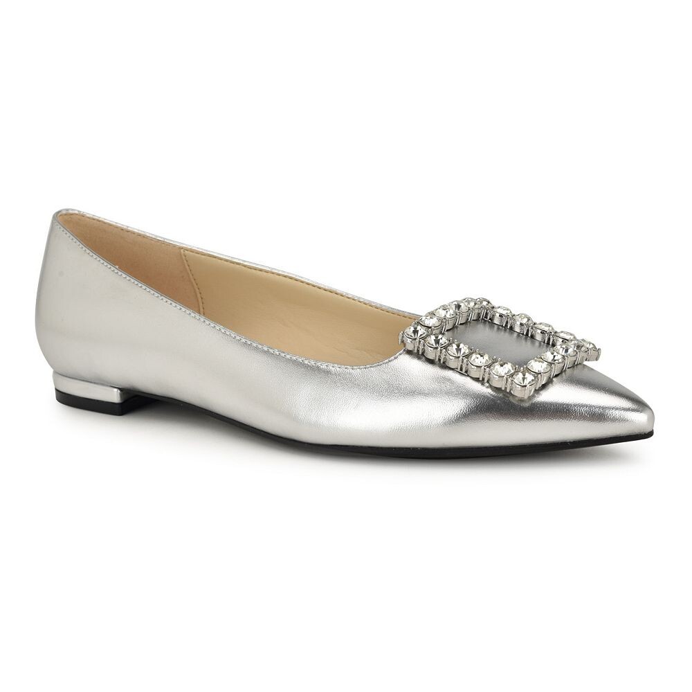 

Женские туфли без шнуровки с острым носком Nine West Jesikes на плоской подошве, цвет Silver