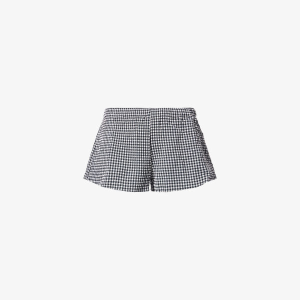 

Шорты плетеные Gingham seersucker runner Hunza G, черный