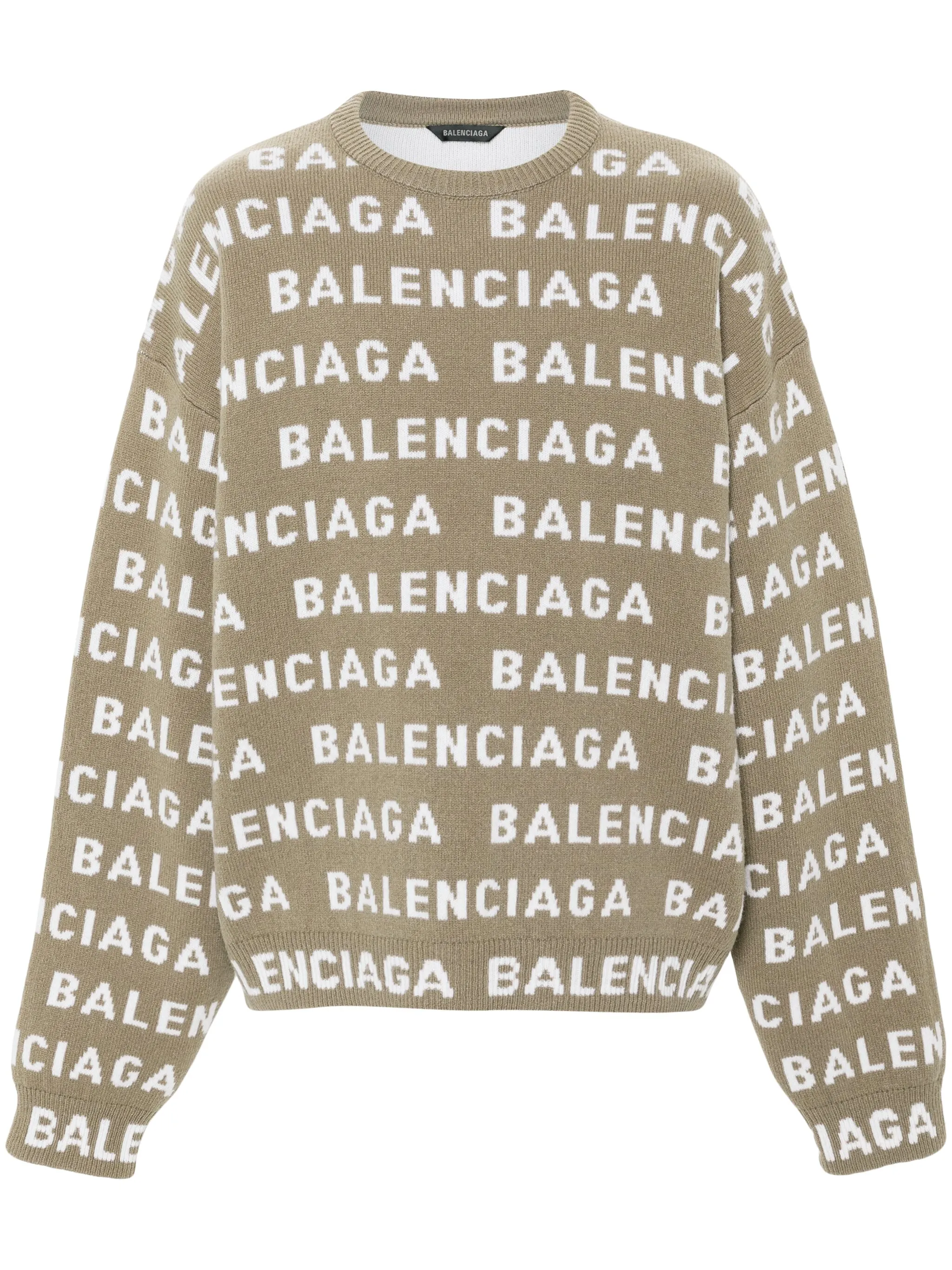 

Свитер вязки интарсия с логотипом Balenciaga, белый