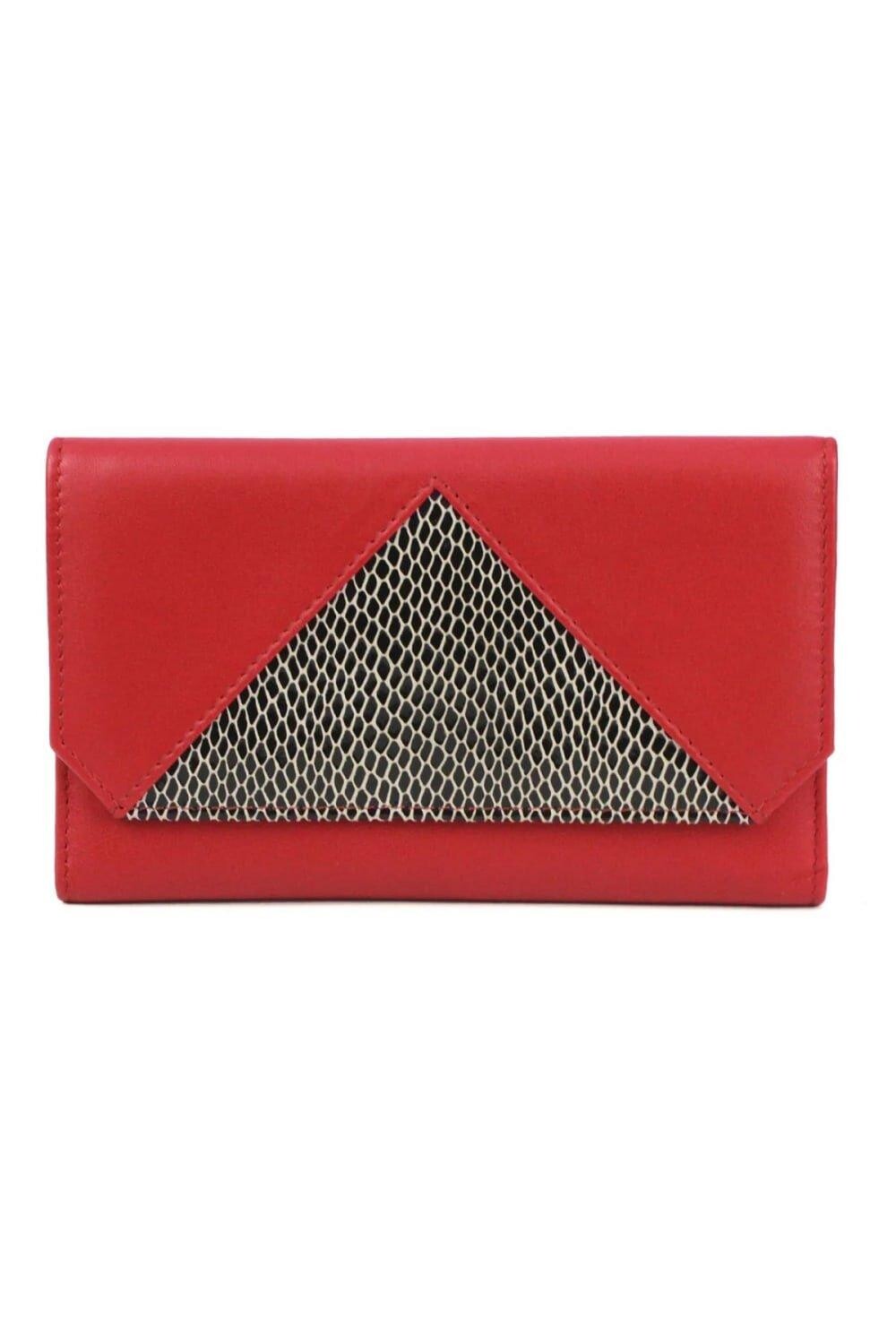 

Кожаный кошелек Connie со змеиным принтом Eastern Counties Leather, красный