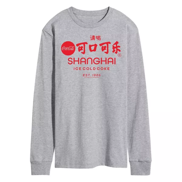 

Мужская футболка с длинным рукавом Coca Cola Shanghai Est 1886 с принтом Licensed Character, серый