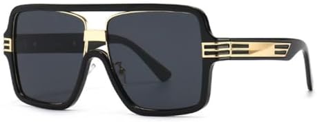 

Ретро большие квадратные солнцезащитные очки для женщин, модные солнцезащитные очки UV400 для мужчин, квадратные солнцезащитные очки с леопардовым принтом MTZJH, Black Gray